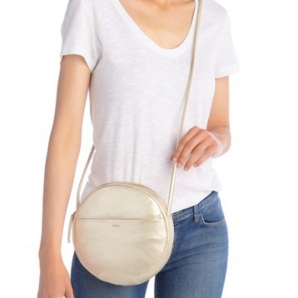 Baggu/Nordstrom leather circle crossbody purse